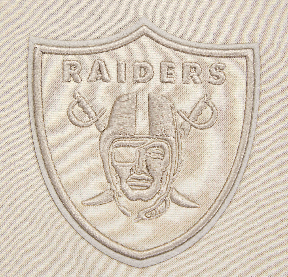 NFL LAS VEGAS RAIDERS NEUTRAL CHANDAIL À CAPUCHON EN MOLLETON À ÉPAULES TOMBANTES (TAUPE)