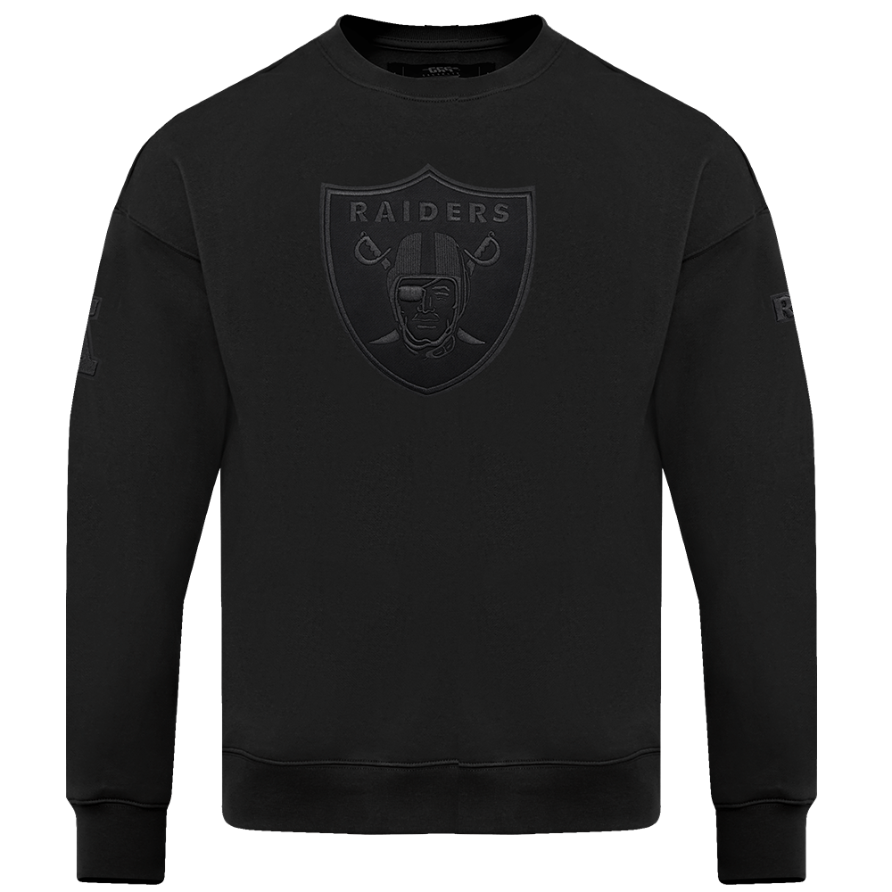 NFL LAS VEGAS RAIDERS NEUTRAL DROP SHOULDER FLEECE CREWNECK (BLACK)