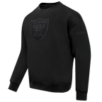NFL LAS VEGAS RAIDERS NEUTRAL DROP SHOULDER FLEECE CREWNECK (BLACK)