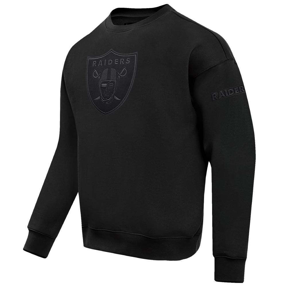 NFL LAS VEGAS RAIDERS NEUTRAL DROP SHOULDER FLEECE CREWNECK (BLACK)