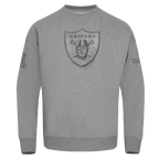 NFL LAS VEGAS RAIDERS NEUTRAL MEN'S DROP SHOULDER FLEECE CREWNECK (DARK HEATHER GRAY)
