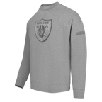 NFL LAS VEGAS RAIDERS NEUTRAL MEN'S DROP SHOULDER FLEECE CREWNECK (DARK HEATHER GRAY)
