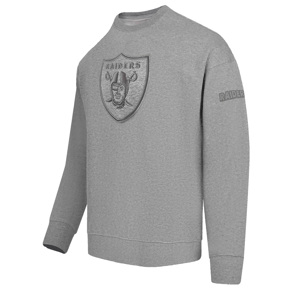 NFL LAS VEGAS RAIDERS NEUTRAL MEN'S DROP SHOULDER FLEECE CREWNECK (DARK HEATHER GRAY)