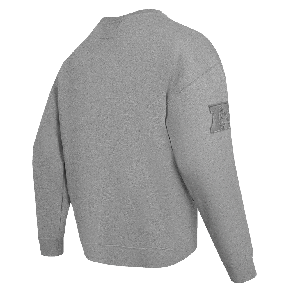 NFL LAS VEGAS RAIDERS NEUTRAL MEN'S DROP SHOULDER FLEECE CREWNECK (DARK HEATHER GRAY)