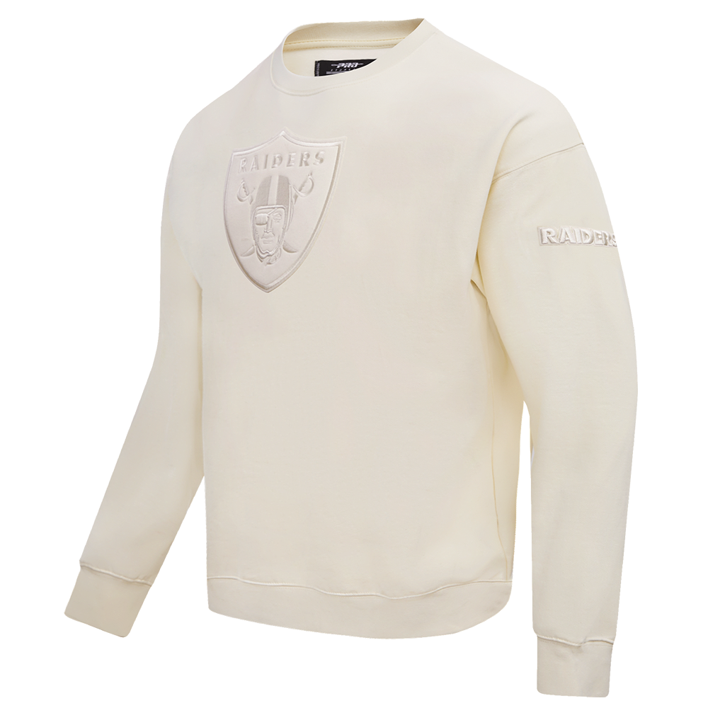 NFL LAS VEGAS RAIDERS NEUTRAL CHANDAIL À COL ROND EN MOLLETON À ÉPAULES TOMBANTES (COQUILLE D'ŒUF)