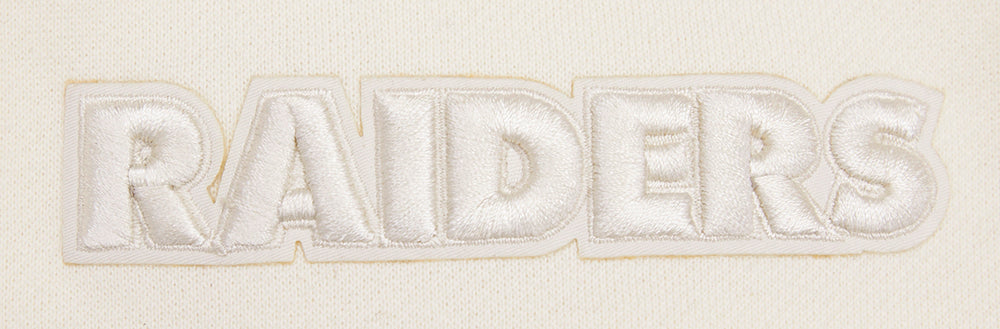 NFL LAS VEGAS RAIDERS NEUTRAL CHANDAIL À COL ROND EN MOLLETON À ÉPAULES TOMBANTES (COQUILLE D'ŒUF)