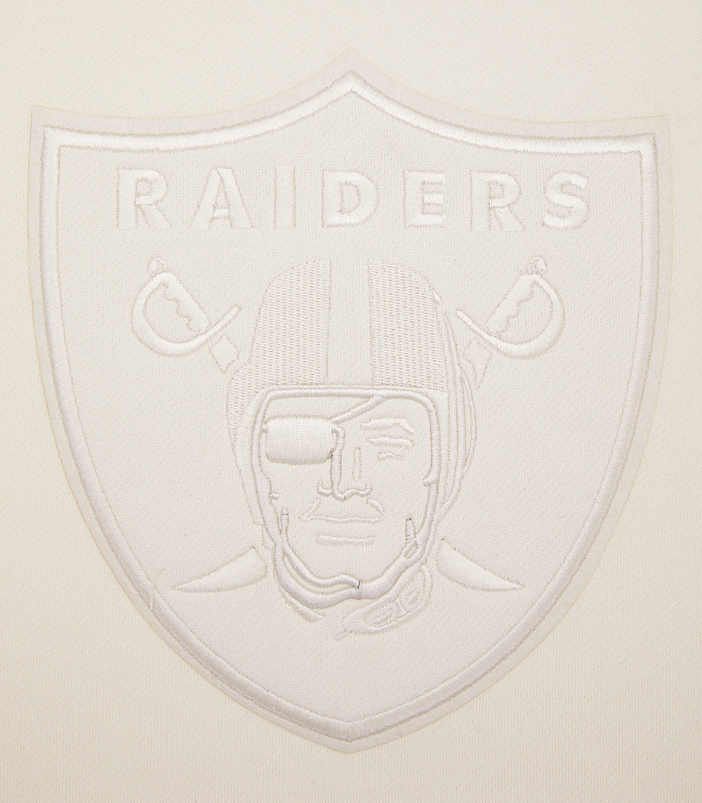 NFL LAS VEGAS RAIDERS NEUTRAL CHANDAIL À COL ROND EN MOLLETON À ÉPAULES TOMBANTES (COQUILLE D'ŒUF)
