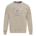 NFL LAS VEGAS RAIDERS NEUTRAL CHANDAIL À COL ROND EN MOLLETON À ÉPAULES TOMBANTES (TAUPE)