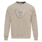 NFL LAS VEGAS RAIDERS NEUTRAL CHANDAIL À COL ROND EN MOLLETON À ÉPAULES TOMBANTES (TAUPE)