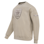 NFL LAS VEGAS RAIDERS NEUTRAL CHANDAIL À COL ROND EN MOLLETON À ÉPAULES TOMBANTES (TAUPE)