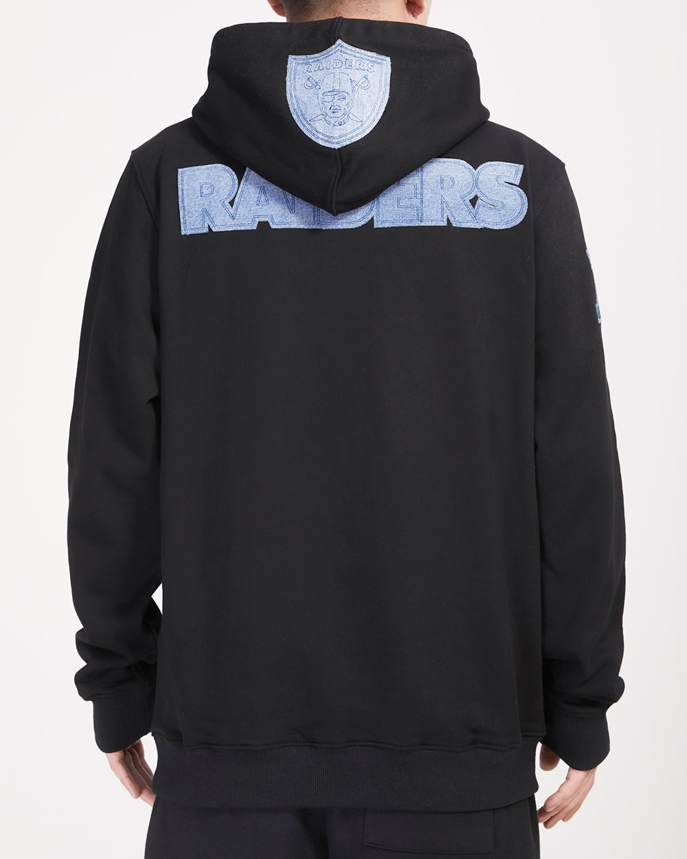 NFL LAS VEGAS RAIDERS VARSITY BLUES MEN'S PULLOVER HOODIE (BLACK)