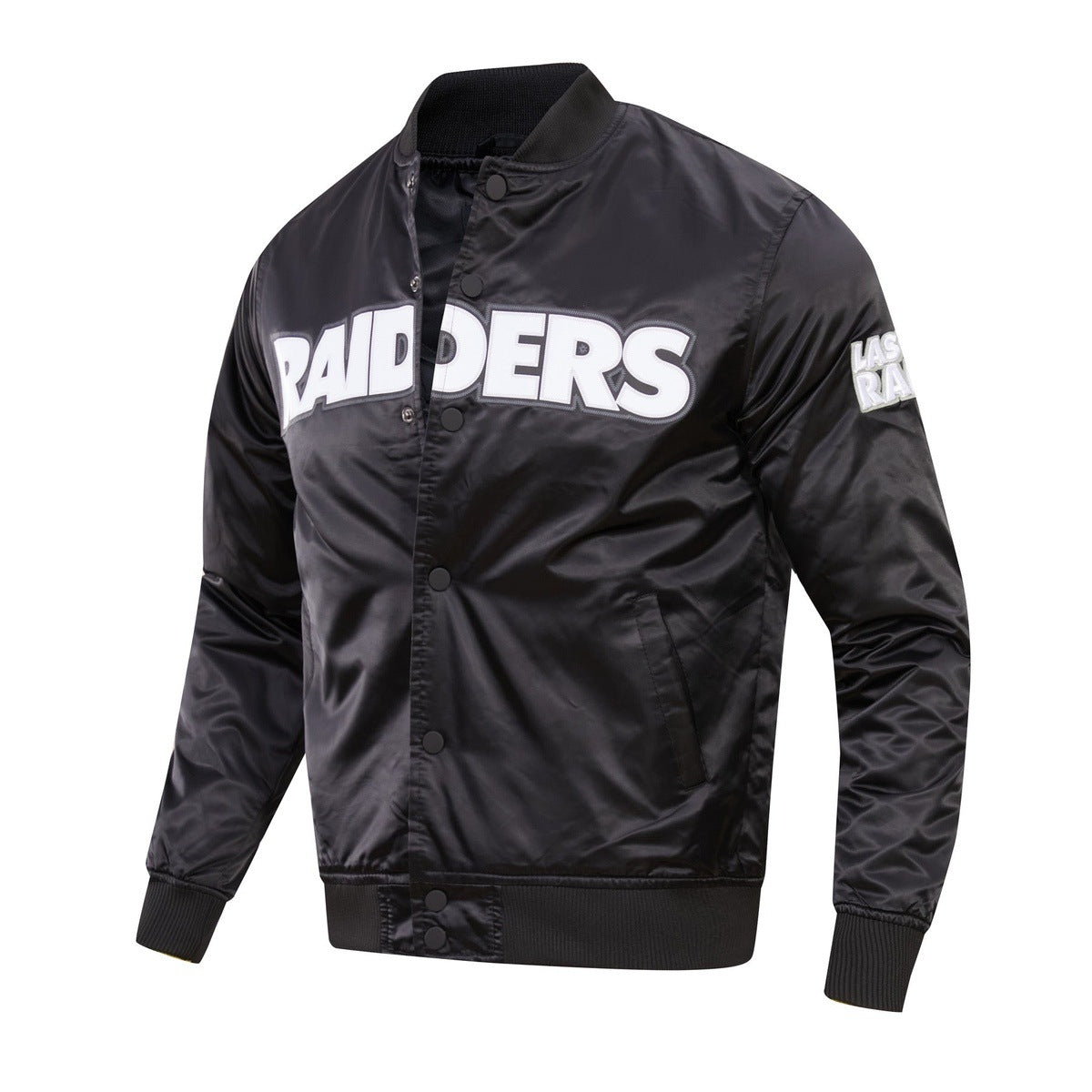 Veste en satin NFL LAS VEGAS RAIDERS pour homme avec grand logo (noir)