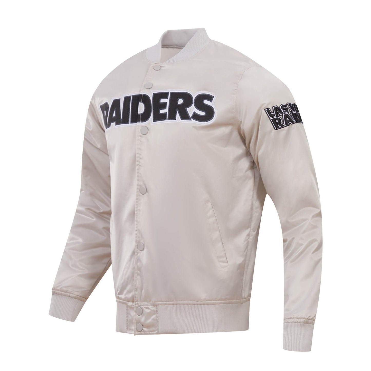 Veste en satin NFL LAS VEGAS RAIDERS pour homme avec grand logo (argenté)