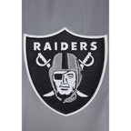 NFL LAS VEGAS RAIDERS SCRIPT TAIL BLOUSON EN SATIN À BORDS CÔTELÉS POUR HOMME (GRIS)