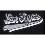 NFL LAS VEGAS RAIDERS SCRIPT TAIL MEN'S RIB WOOL VARSITY JACKET (BLACK/GRAY)