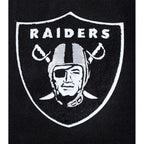 NFL LAS VEGAS RAIDERS SCRIPT TAIL MEN'S RIB WOOL VARSITY JACKET (BLACK/GRAY)