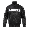NFL LAS VEGAS RAIDERS BLOUSON EN SATIN À GRAND LOGO POUR HOMME (NOIR)