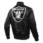 NFL LAS VEGAS RAIDERS BLOUSON EN SATIN À GRAND LOGO POUR HOMME (NOIR)