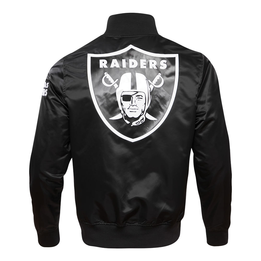 NFL LAS VEGAS RAIDERS BLOUSON EN SATIN À GRAND LOGO POUR HOMME (NOIR)