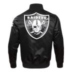 NFL LAS VEGAS RAIDERS BLOUSON EN SATIN À GRAND LOGO POUR HOMME (NOIR)