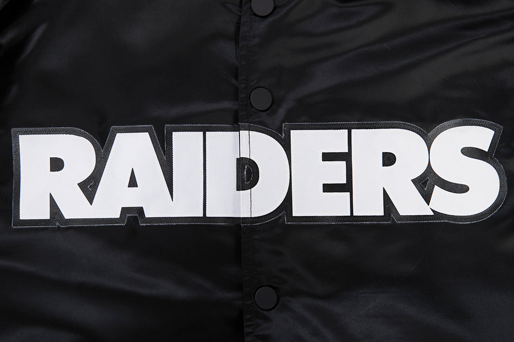 NFL LAS VEGAS RAIDERS BLOUSON EN SATIN À GRAND LOGO POUR HOMME (NOIR)