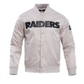 NFL LAS VEGAS RAIDERS BIG LOGO MEN'S SATIN JACKET (SILVER)