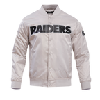 NFL LAS VEGAS RAIDERS BIG LOGO MEN'S SATIN JACKET (SILVER)