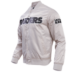 NFL LAS VEGAS RAIDERS BIG LOGO MEN'S SATIN JACKET (SILVER)