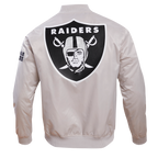 NFL LAS VEGAS RAIDERS BIG LOGO MEN'S SATIN JACKET (SILVER)