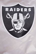 NFL LAS VEGAS RAIDERS BIG LOGO MEN'S SATIN JACKET (SILVER)