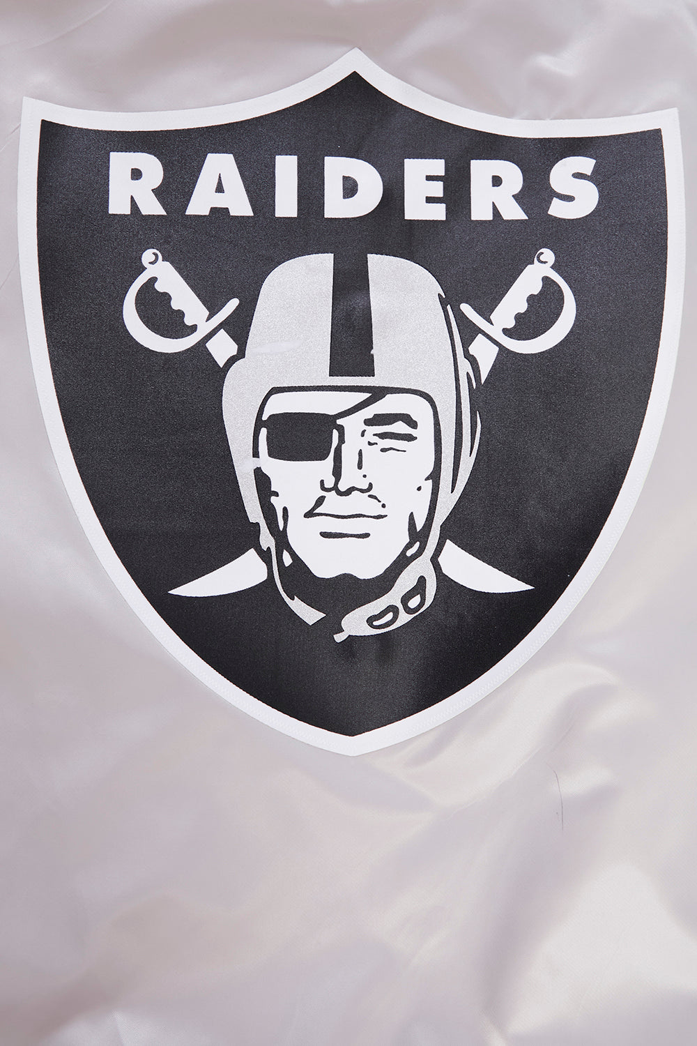 NFL LAS VEGAS RAIDERS BIG LOGO MEN'S SATIN JACKET (SILVER)