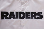 NFL LAS VEGAS RAIDERS BIG LOGO MEN'S SATIN JACKET (SILVER)