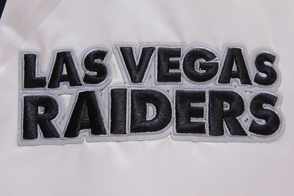 NFL LAS VEGAS RAIDERS BIG LOGO MEN'S SATIN JACKET (SILVER)