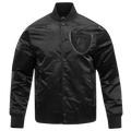 NFL LAS VEGAS RAIDERS TRIPLE BLACK BLOUSON EN SATIN POUR HOMME (NOIR HOMME)