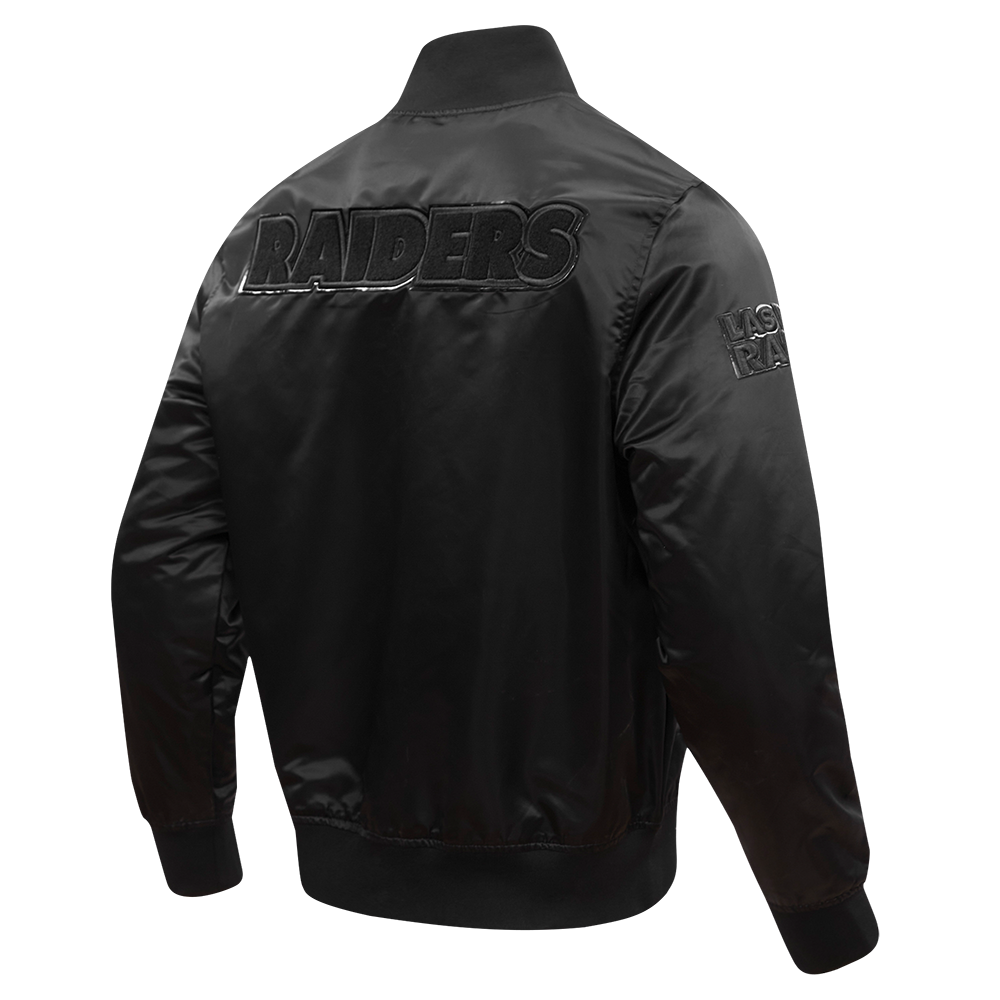 NFL LAS VEGAS RAIDERS TRIPLE BLACK BLOUSON EN SATIN POUR HOMME (NOIR HOMME)