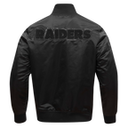 NFL LAS VEGAS RAIDERS TRIPLE BLACK BLOUSON EN SATIN POUR HOMME (NOIR HOMME)