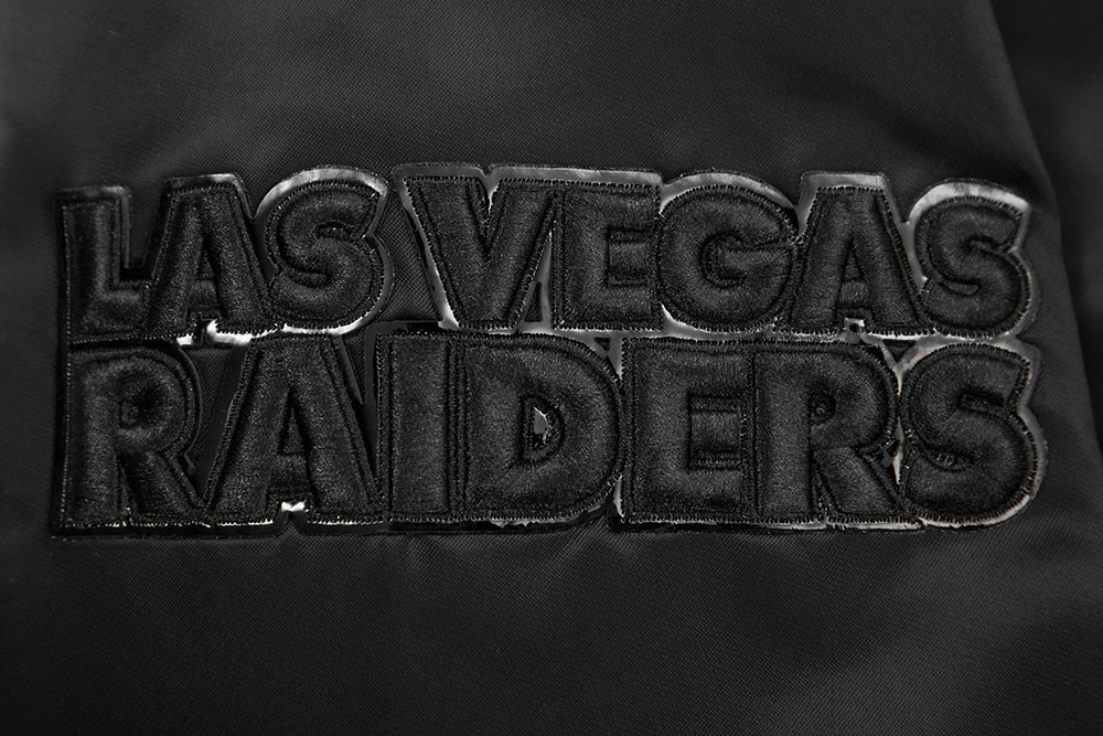 NFL LAS VEGAS RAIDERS TRIPLE BLACK BLOUSON EN SATIN POUR HOMME (NOIR HOMME)