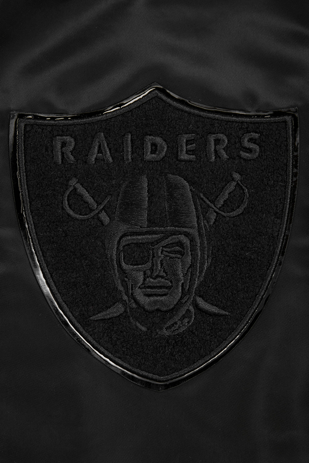NFL LAS VEGAS RAIDERS TRIPLE BLACK BLOUSON EN SATIN POUR HOMME (NOIR HOMME)