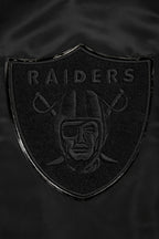 NFL LAS VEGAS RAIDERS TRIPLE BLACK BLOUSON EN SATIN POUR HOMME (NOIR HOMME)