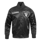 NFL LAS VEGAS RAIDERS SOUVENIR BLOUSON EN SATIN POUR HOMME (NOIR)