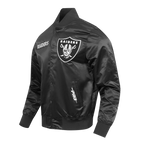 NFL LAS VEGAS RAIDERS SOUVENIR BLOUSON EN SATIN POUR HOMME (NOIR)