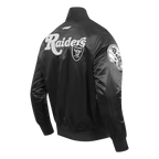 NFL LAS VEGAS RAIDERS SOUVENIR BLOUSON EN SATIN POUR HOMME (NOIR)