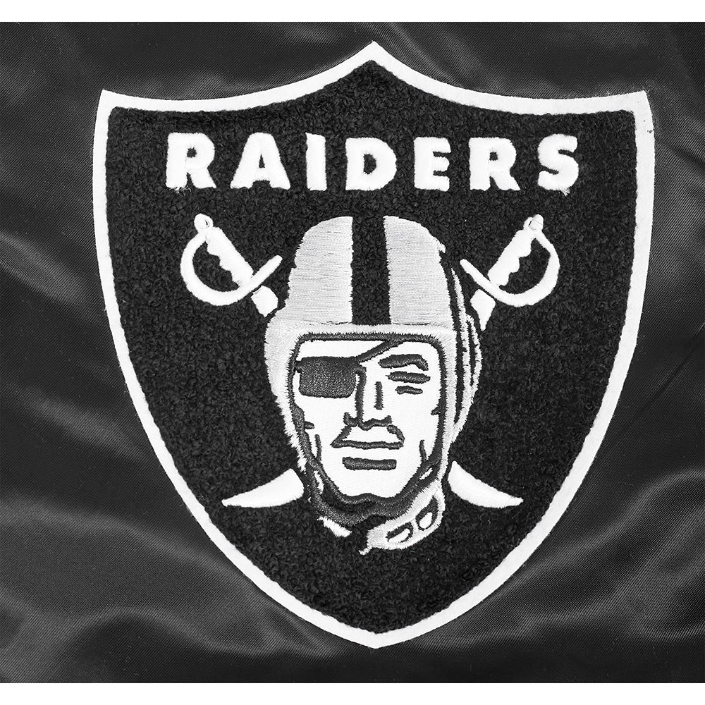 NFL LAS VEGAS RAIDERS SOUVENIR BLOUSON EN SATIN POUR HOMME (NOIR)