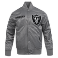 NFL LAS VEGAS RAIDERS SOUVENIR MEN'S SATIN JACKET (GRAY)