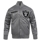 NFL LAS VEGAS RAIDERS SOUVENIR MEN'S SATIN JACKET (GRAY)