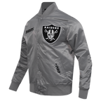 NFL LAS VEGAS RAIDERS SOUVENIR MEN'S SATIN JACKET (GRAY)