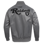 NFL LAS VEGAS RAIDERS SOUVENIR MEN'S SATIN JACKET (GRAY)