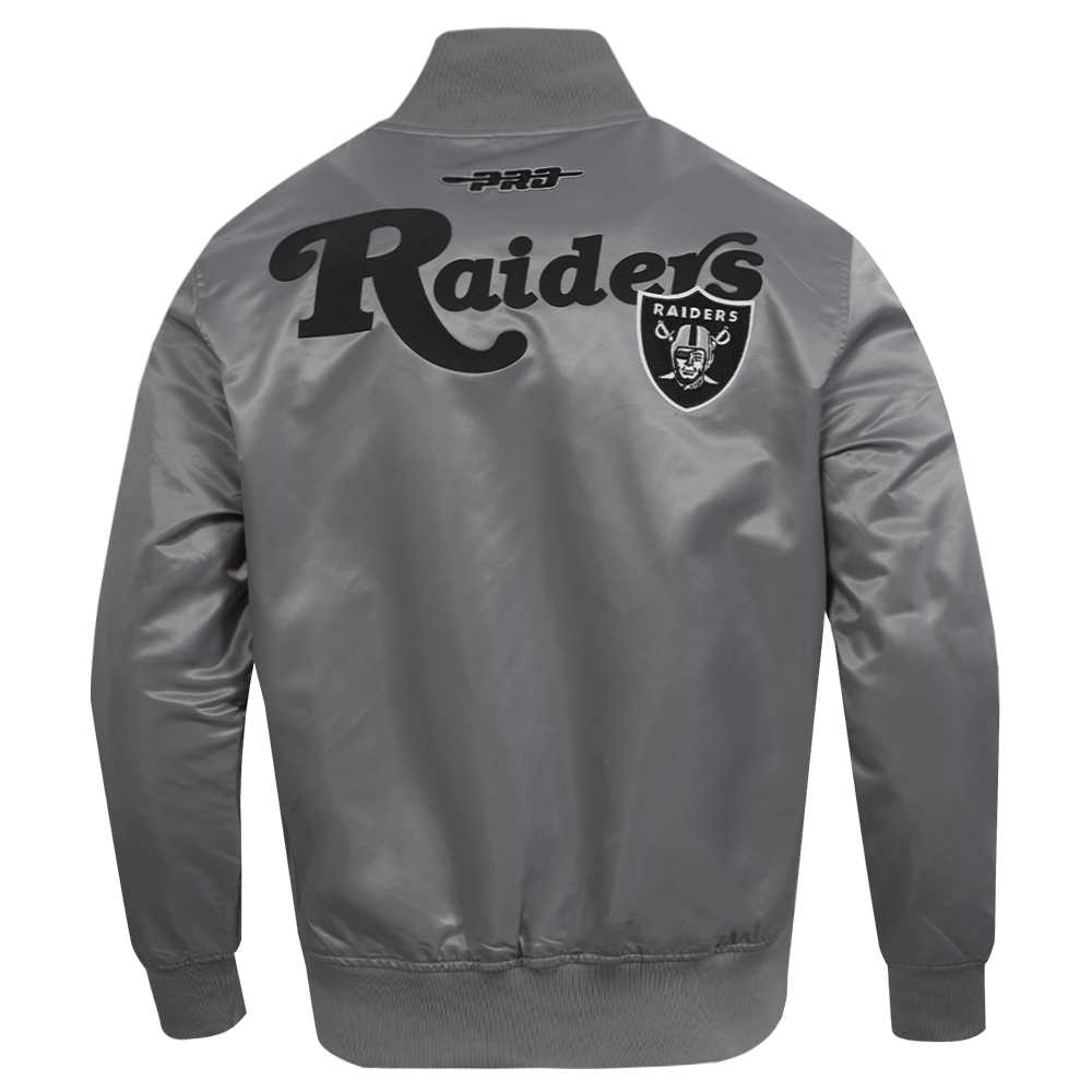 NFL LAS VEGAS RAIDERS SOUVENIR MEN'S SATIN JACKET (GRAY)