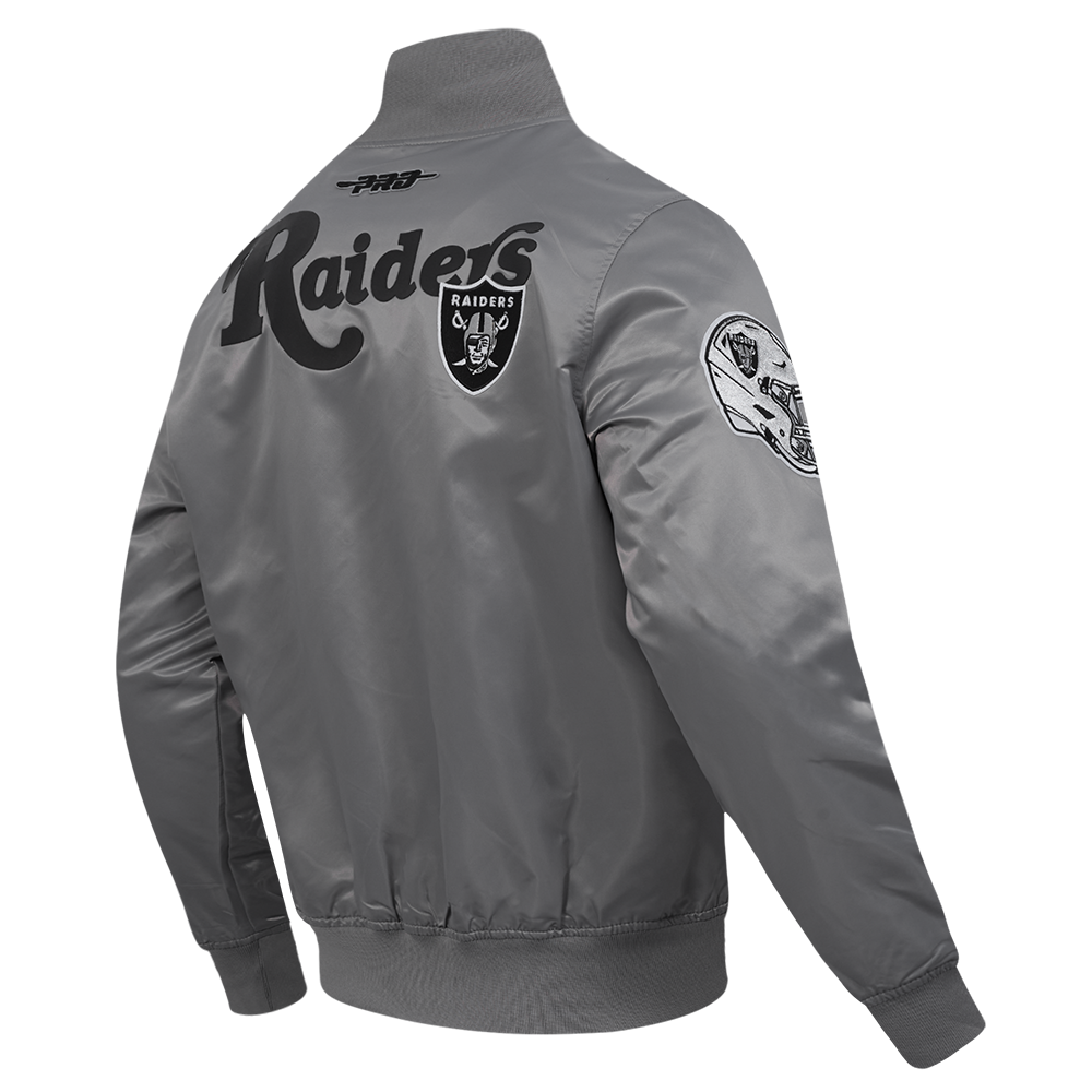 NFL LAS VEGAS RAIDERS SOUVENIR MEN'S SATIN JACKET (GRAY)