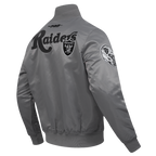 NFL LAS VEGAS RAIDERS SOUVENIR MEN'S SATIN JACKET (GRAY)